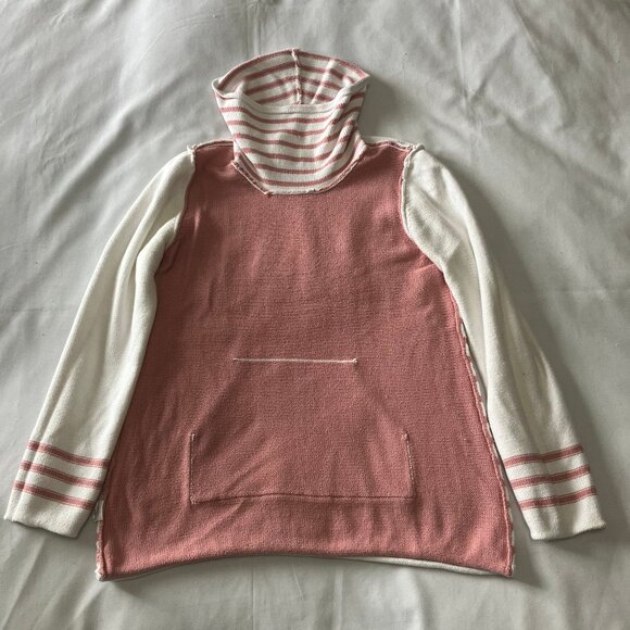 Pure Knits by Neon Buddha | 100% Cotton Pink/White Long Sleeve Pullover - Size M - Picture 7 of 12